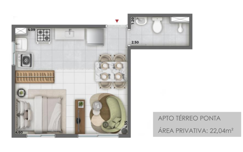 Conquista Sacomã — planta 22,04 m²