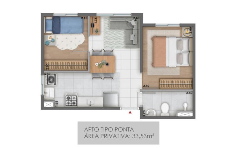 Conquista Sacomã — planta 33,53 m²