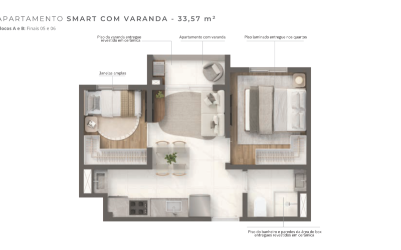 Grand Vivaz – Estação Tamanduatei — planta 33,57 m²
